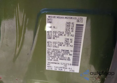 2011 Nissan Xterra Pro-4X from USA, damaged, VIN 5N1AN0NW1BC525259